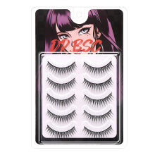 (【Glue Style】Girl Group Wet One-Single Box) Korean Short False Eyelashes 10-12mm C Curl