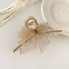 (Champagne Lace Grab Clip) Pearl Tassel Hairpin - Stylish Clip for Women
