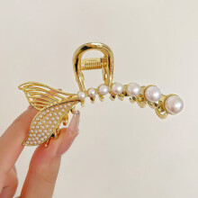 (Small Pearl Fish Tail Grab) Pearl Tassel Hairpin - Stylish Clip for Women
