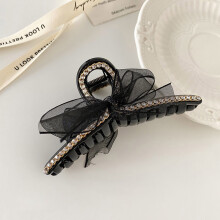 (Black Lace Grab Clip) Pearl Tassel Hairpin - Stylish Clip for Women