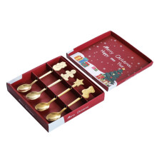 Practical Christmas Gifts In Form Of Food Grade Stainless Steel Spoons Featuring Christmas Themed Designs And Decorative Christmas Ornaments Within A
