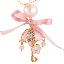 Timeless Sophistication Pearl Keychains Bowknot Aesthetic Cute Key Chain Ring For Women Trendy Accessories With Rhinestone And Alloy Design
