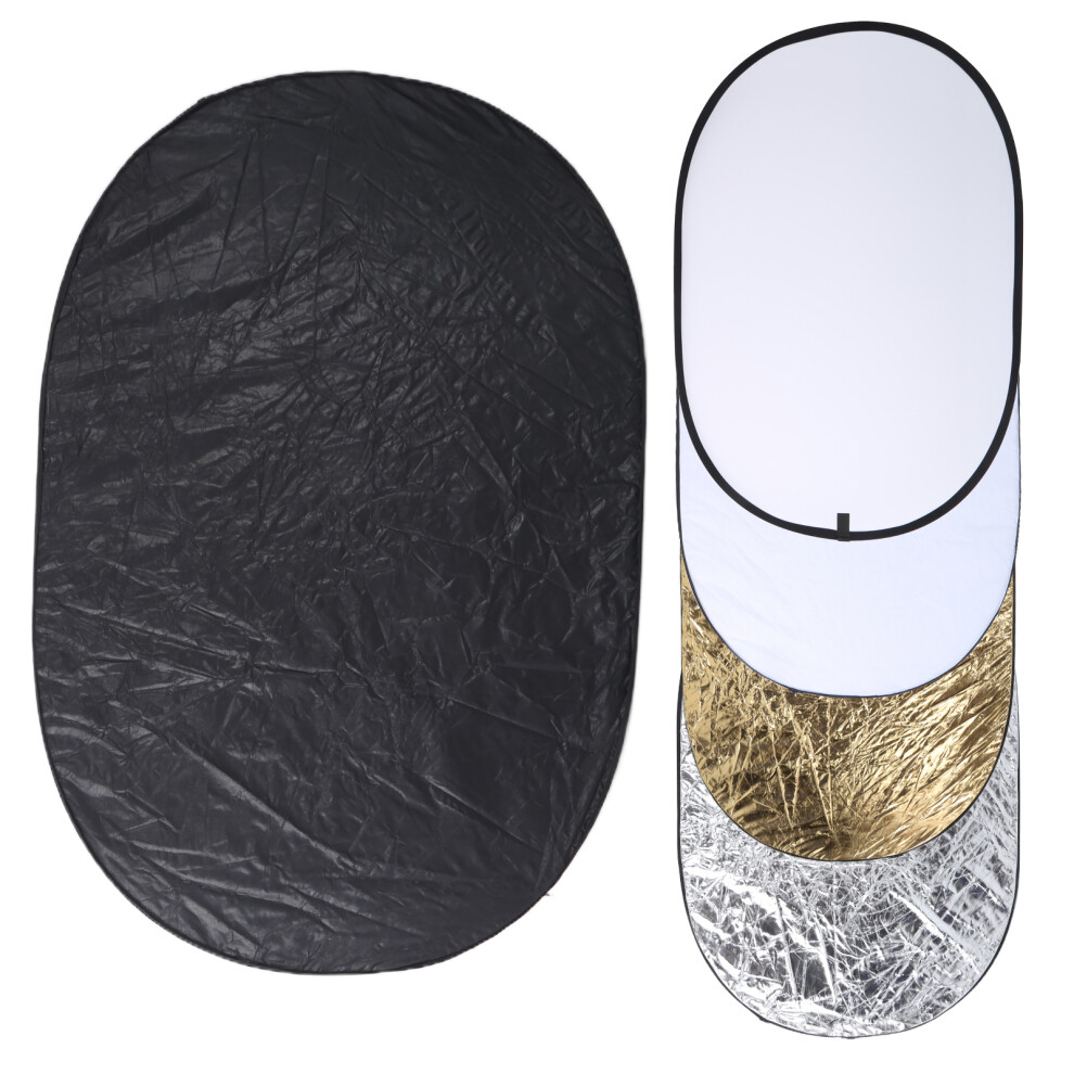 5 In 1 100X150cm Collapsible Photography Reflector Diffuser For Indoor Outdoor 7621358252892
