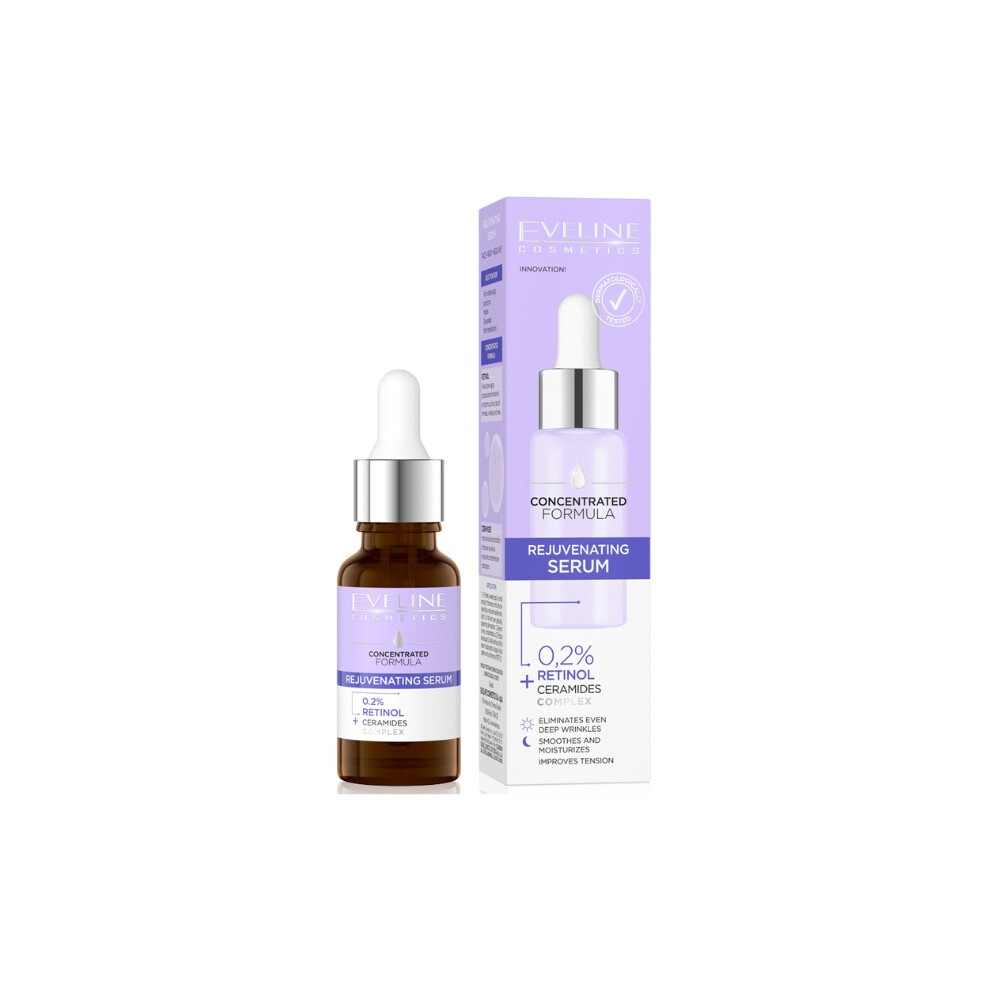 Eveline Concentrated Formula Rejuvenation Serum 18ml  Anti-Aging & Skin Revitalizing Face Serum for Youthful Radiance