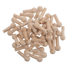 50Pcs Khaki Wood Dowel Rods for Crafts Natural DIY Toy Accessories