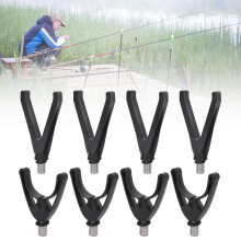8pcs Plastic Fishing Rod Alarm Holders – V & U Shapes, Durable