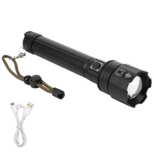 Lanternă de urgență super luminoasă, reîncărcabilă, cu LED-uri, lanternă tactică cu cap reglabil cu zoom, încărcare rapidă și