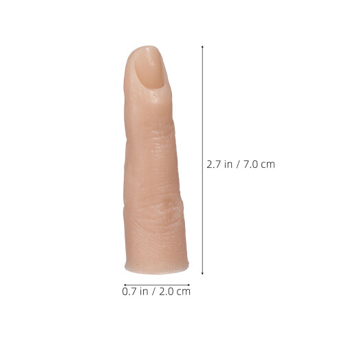 2Stk Flexibler Silikon Übungsfinger Realistisch Khaki 1