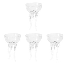 4St Unieke Octopus Vormige Cocktailglazen Transparant Voor Thuiskunst