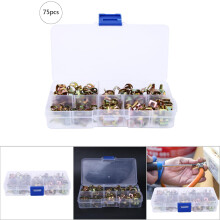 75PCS Zinc Plated Hose Clamp Set 6mm-10mm Spring Pipe Fasteners
