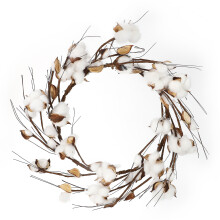 Cotton Wreath Realistic Dried Flowers Rustic Farmhouse Decor Outdoor Decorative Accessories Wedding Party Decoration Home Garden Office Coffee House