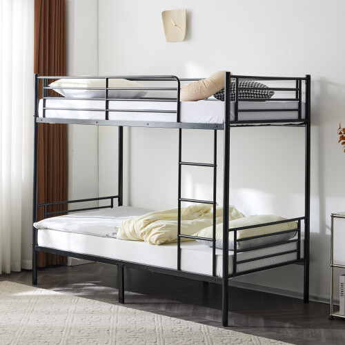 3Ft Bunk Bed Frame Metal Loft Sleeper with Ladder Guard Rail Heavy Duty 2