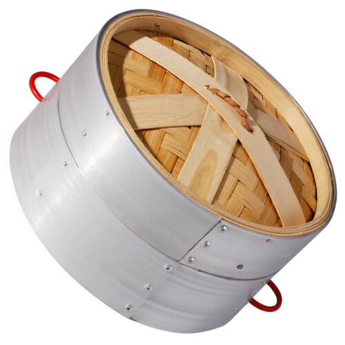 3Sets Bamboe Dubbele Handvat Steamer Voor Gestoomde Snacks En Groenten 1
