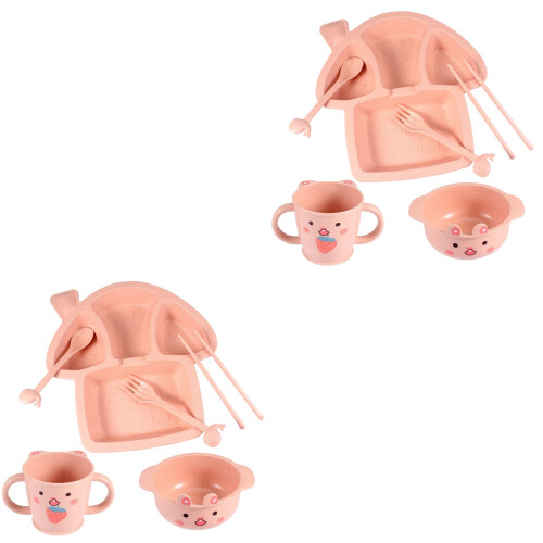 2Sets Kindertafelset Met Vakken Creatief En Functioneel Roze 2