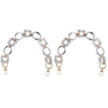 2Stk Abnehmbare Weiße Resin Bag Chain Retro Taschen Accessoire