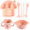 2Sets Kindertafelset Met Vakken Creatief En Functioneel Roze 8