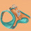 (Green Orange, M) Reflective Cat Harness & Leash Set, Adjustable 1