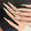 (S) Gold Gradient Cross Nails 10PCS Wedding Daily 5