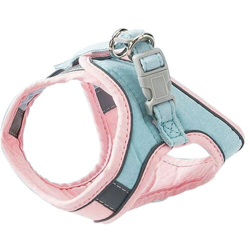 (Pink Blue, M) Reflective Cat Harness & Leash Set, Adjustable 2