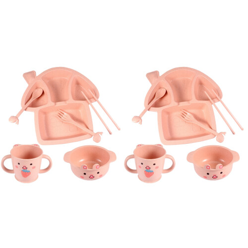 2Sets Kindertafelset Met Vakken Creatief En Functioneel Roze