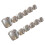 (XS) 12pcs Shiny Silver False Toe Nails DIY Manicure Kit 6
