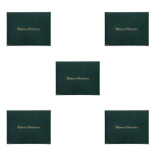 5Pièces Porte-Documents Diplômes Vert , Résistant Avec Coin Satin