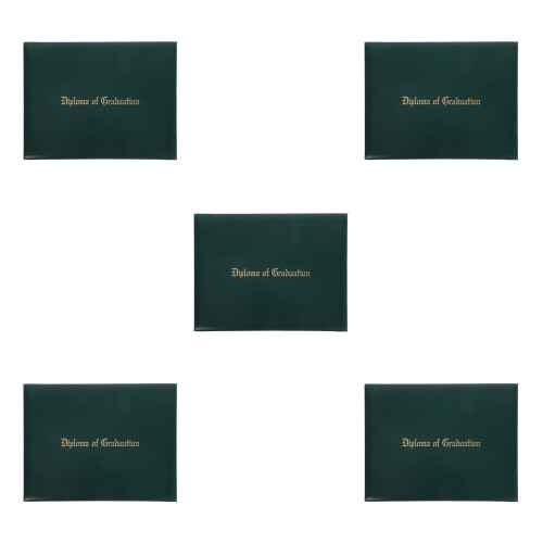 5Pièces Porte-Documents Diplômes Vert , Résistant Avec Coin Satin