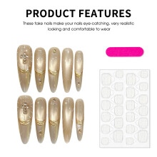 (S) 10PCS Gold Gradient Cross Nails Wedding Party