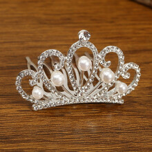 (Style 1) Girls Rhinestone Crown Hair Combs