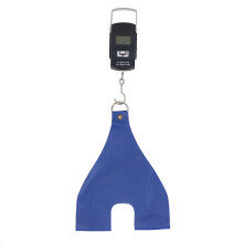 Vielseitiger Lederhähnchenhalter mit Trageseil und Waage, 800mAh, blaues Set