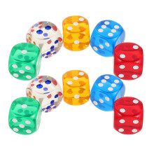 10Pièces Dés Acryliques Translucides Pour Enseignement Et Soirée Jeux