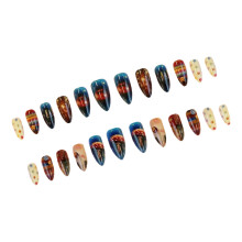 Sky Graffiti Almond Press On Nails - 24pcs