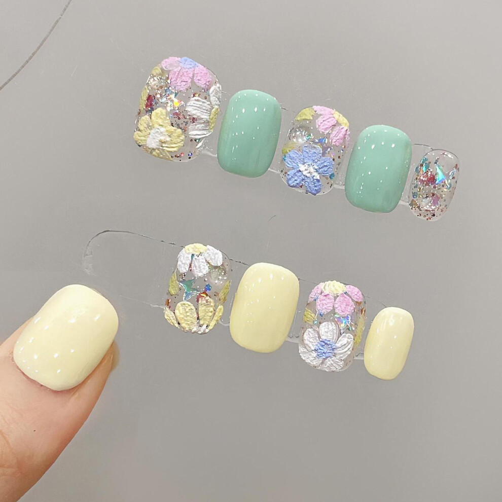 Dachuang Beauty (L) Glitter False Nails - Natural & Unbreakable