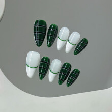 (Almond, L) 10PCS Vintage Press-On Nails for Women