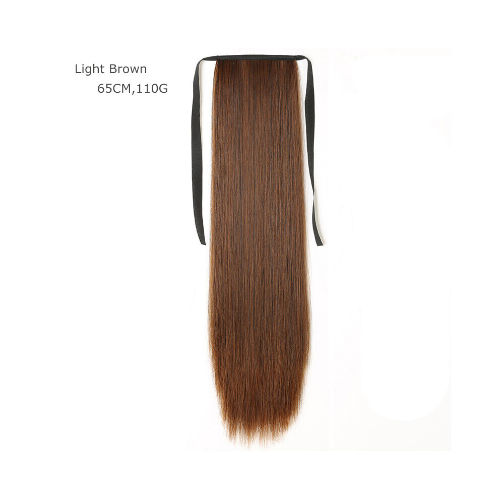 Dachuang Beauty (Light Brown 65Cm) Women\'S Long Straight Clip-In Hair Extensions 45/55/65Cm