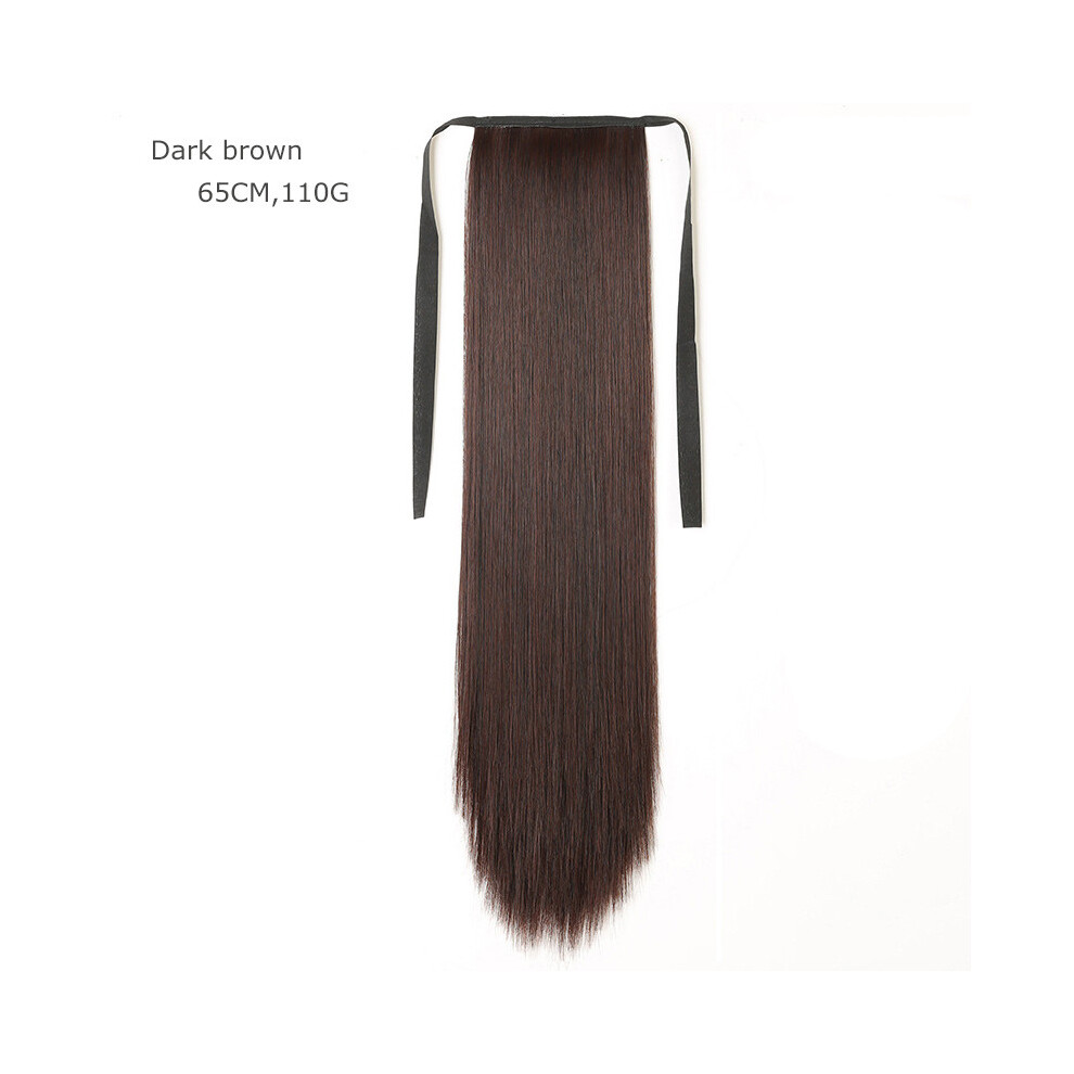 Dachuang Beauty (Dark Brown 65Cm) Women\'S Long Straight Clip-In Hair Extensions 45/55/65Cm
