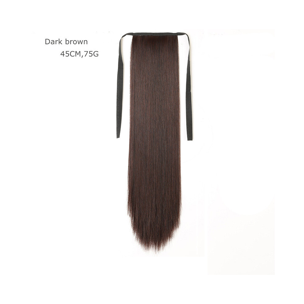 Dachuang Beauty (Dark Brown -45Cm) Women\'S Long Straight Clip-In Hair Extensions 45/55/65Cm