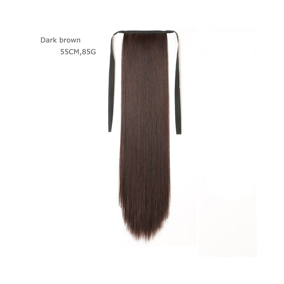 Dachuang Beauty (Dark Brown -55Cm) Women\'S Long Straight Clip-In Hair Extensions 45/55/65Cm