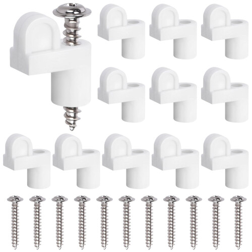 (12 pcs white) 3/8\" Window Screen Clips - Durable Plastic Fasteners