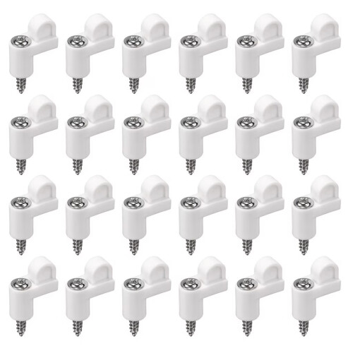 (24 pcs white) 3/8\" Window Screen Clips - Durable Plastic Fasteners