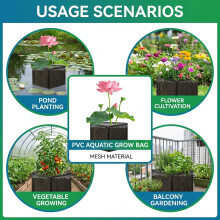 (Square) Reusable PVC Plant Grow Bags for Ponds