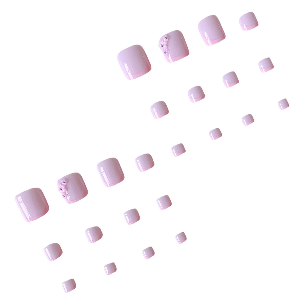 Zhouq-Outdoors 24Pcs Pink Press-On Nails, Durable & Comfortable