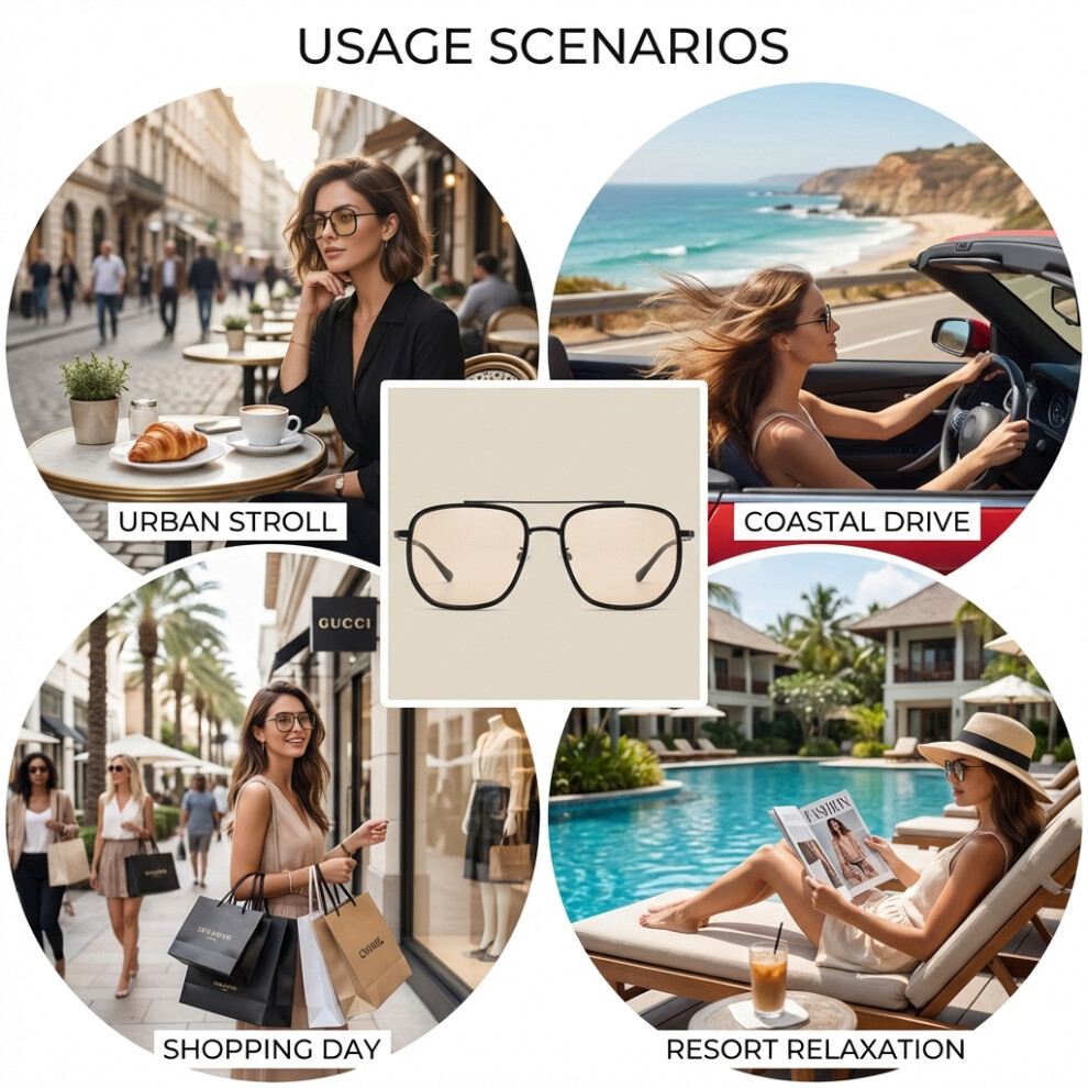 Dachuang Beauty Black ( Framed) Uv-Protect Square Sunglasses For Women