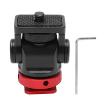 Cap sferic ultra ușor cu bază rotativă, suport trepied pivotant la 360 de grade pentru camere și telefoane, adaptor compact pentru sabot rece din