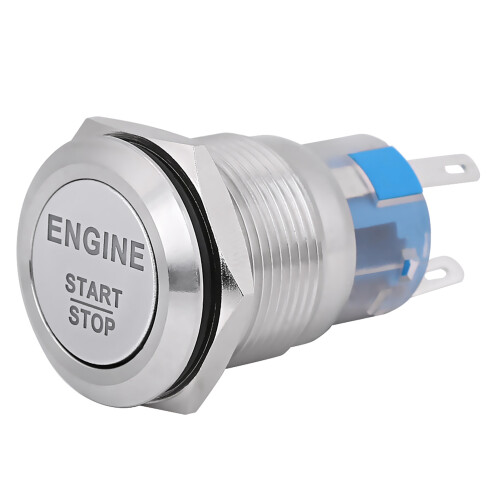 Waterproof Design Metal Toggle Switch Engine Start Stop Switch LED Light Durable Construction Easy Installation Universal Fitment Push Button Starter 1