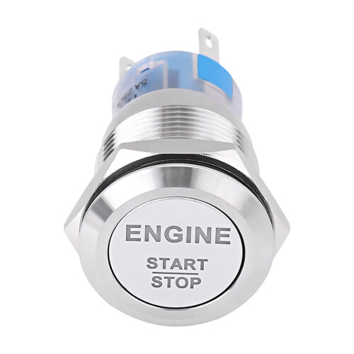 Waterproof Design Metal Toggle Switch Engine Start Stop Switch LED Light Durable Construction Easy Installation Universal Fitment Push Button Starter 2