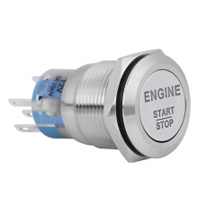 Waterproof Design Metal Toggle Switch Engine Start Stop Switch LED Light Durable Construction Easy Installation Universal Fitment Push Button Starter