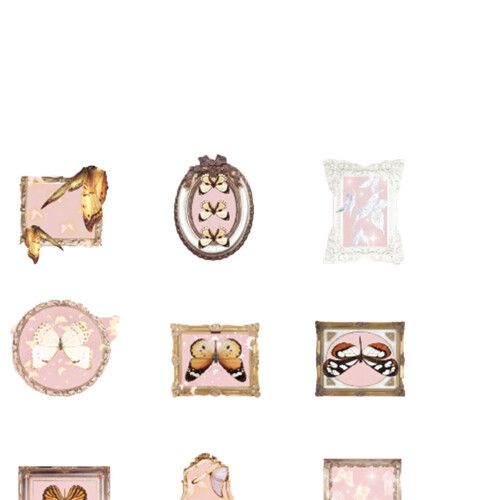 30 Vintage Butterfly Stickers Set
