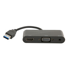 USB to HDMI Adapter External Graphics Card Full HD Resolution Video Converter Shockproof Rugged Design Built-in Kickstand Precise Cutouts for
