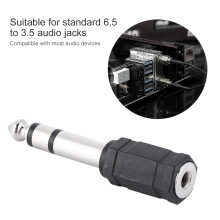 2PCS 6.5mm to 3.5mm Audio Adapter Jack Converter, Brass, Black